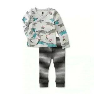 NWT tea collection Dancing Dinosaurs
Wrap Top Set Sz 6-9 months